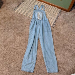 Light Denim Slouchy Overalls